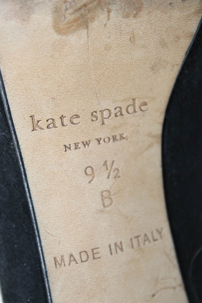 Kate Spade New York Womens Suede Low Platform Pumps Black Size 9.5 B