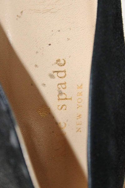 Kate Spade New York Womens Suede Low Platform Pumps Black Size 9.5 B