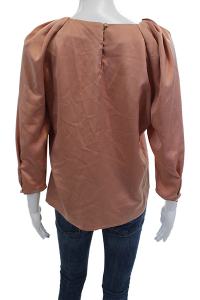Zara Basic Collection Women Pink Rayon Round Neck 3/4 Sleeve Blouse Size M