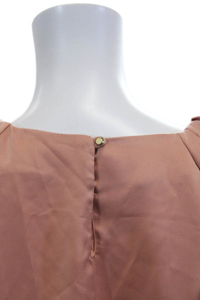 Zara Basic Collection Women Pink Rayon Round Neck 3/4 Sleeve Blouse Size M