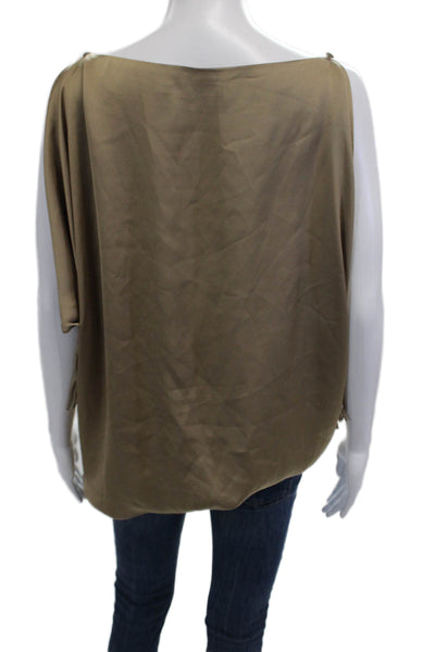 Ark & Co Womens Basic Beige Sleeveless Polyester Blouse Solid Spring Size S