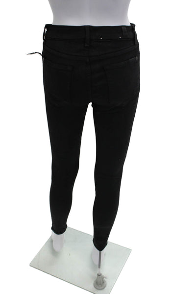 7 For All Mankind Women Skinny Ankle Black Jeans Size 27