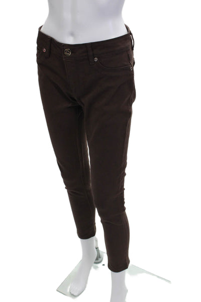 DL1961 Women Ankle Cropped High Rise Brown Jeans Button Fly Size 28