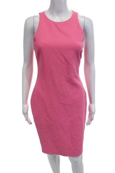 Elizabeth & James Women Sheath Tank Dress Pink Sleeveless Round Neck Zip Size 8