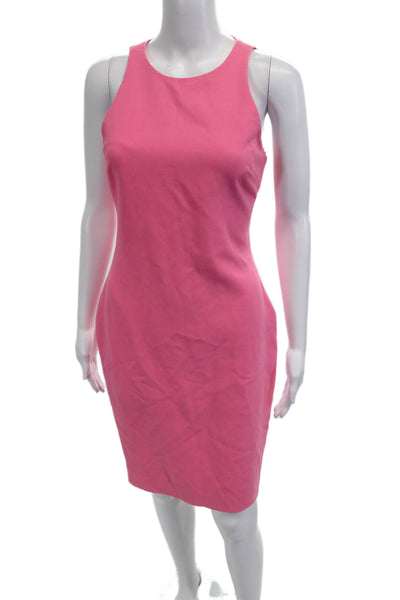 Elizabeth & James Women Sheath Tank Dress Pink Sleeveless Round Neck Zip Size 8