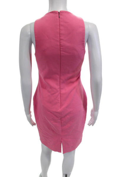 Elizabeth & James Women Sheath Tank Dress Pink Sleeveless Round Neck Zip Size 8
