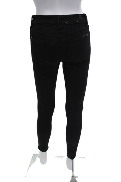 7 For All Mankind Womens Skinny Jeggings Black High Rise Size 26