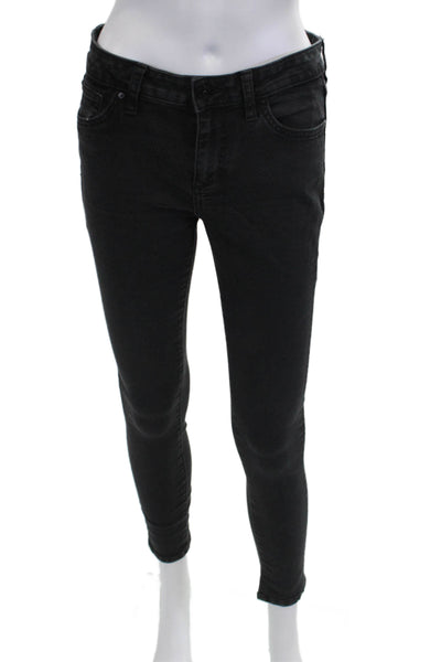 Joes Womens Ankle Skinny High Rise Black Jeans Button Fly Size 26