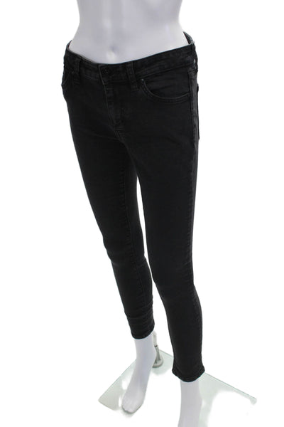 Joes Womens Ankle Skinny High Rise Black Jeans Button Fly Size 26