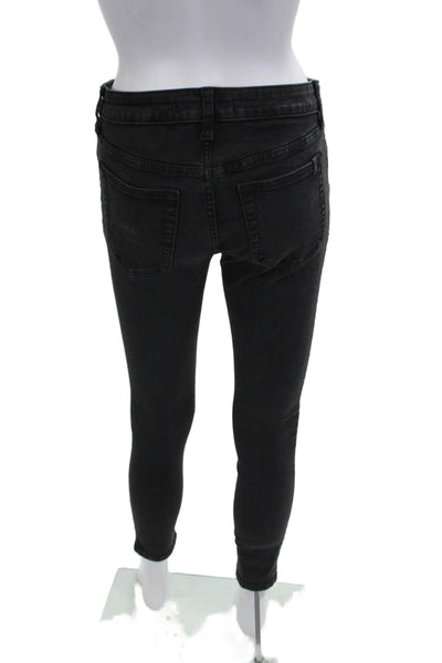 Joes Womens Ankle Skinny High Rise Black Jeans Button Fly Size 26