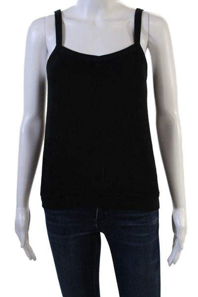 Perfect White Tee Womens Black Cotton Square Neck Camisole Sleeveless Size 8