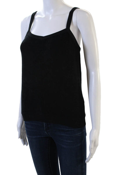 Perfect White Tee Womens Black Cotton Square Neck Camisole Sleeveless Size 8