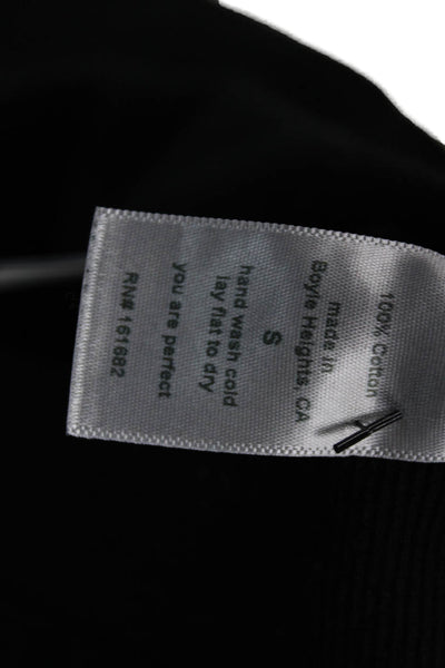Perfect White Tee Womens Black Cotton Square Neck Camisole Sleeveless Size 8