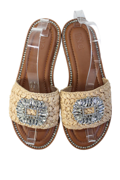 INC International Concepts Womens Open Toe Strap Sandals Brown Size 6.5