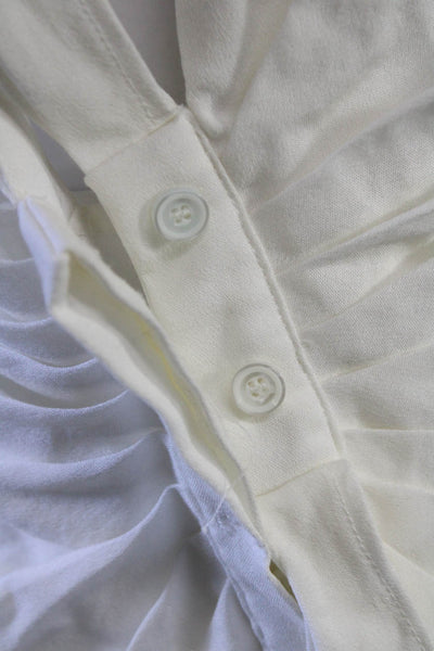 Choosy Women Shirt Dress White Collared Long Sleeve Button Knee Length Size 4