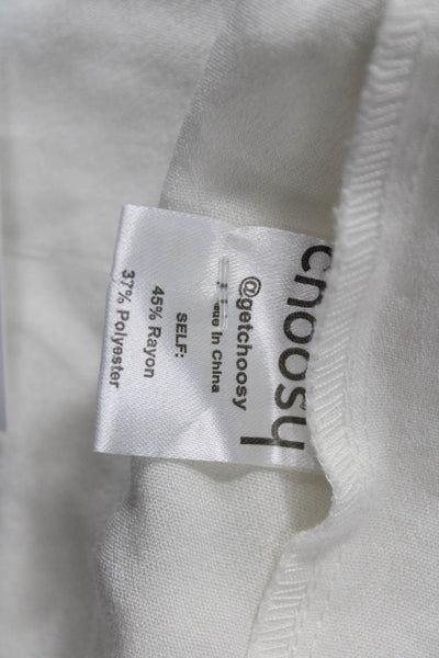 Choosy Women Shirt Dress White Collared Long Sleeve Button Knee Length Size 4