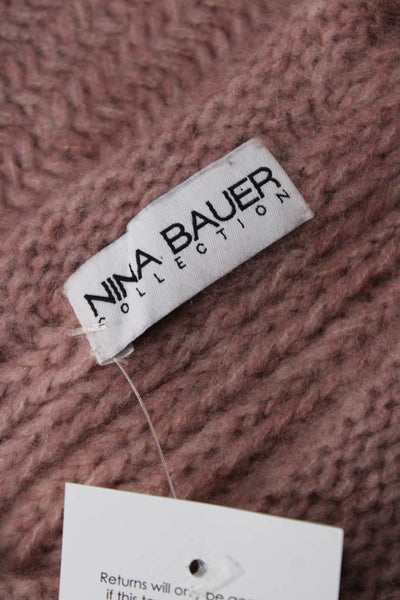 Nina Bauer Unisex Pink Herringbone Crewneck Pullover Size S