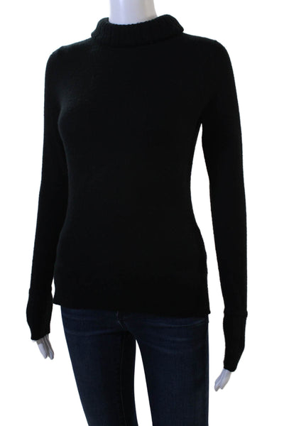 Kinross Cashmere Womens Pullover Sweater Black Mock Neck Long Sleeve Size XS