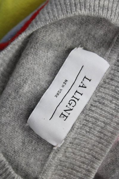 La Ligne Unisex Pullover Gray Cashmere Blend Crewneck Long Sleeve Size XS
