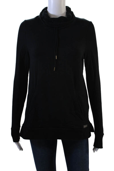 Noel Asmar Women High Neck Pullover Sweatshirt Black Long Sleeve Size XS