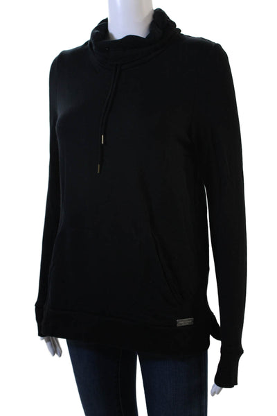 Noel Asmar Women High Neck Pullover Sweatshirt Black Long Sleeve Size XS