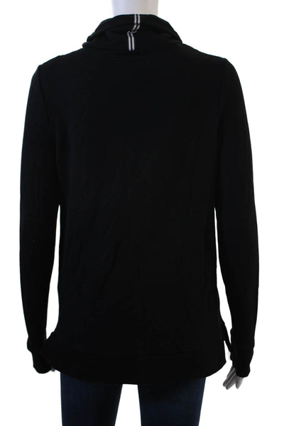 Noel Asmar Women High Neck Pullover Sweatshirt Black Long Sleeve Size XS