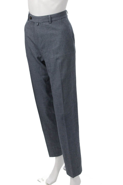 Zara Mens Gray Cotton Blend Dress Pants Classic Button Inseam 30 Size 32