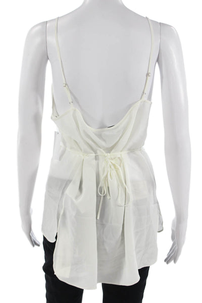 Equipment Femme Womens Camisole White Cotton Sleeveless Designer Size L