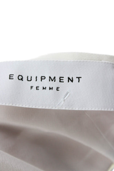 Equipment Femme Womens Camisole White Cotton Sleeveless Designer Size L