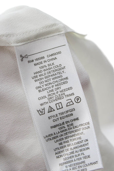 Equipment Femme Womens Camisole White Cotton Sleeveless Designer Size L