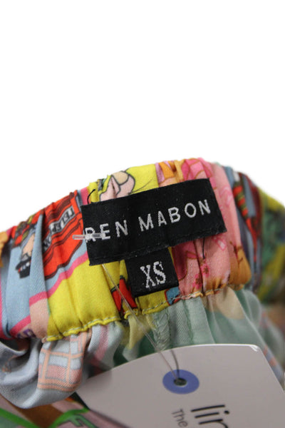 Karen Mabon Unisex Graphic Print Drawstring Shorts Multi Color Size XS