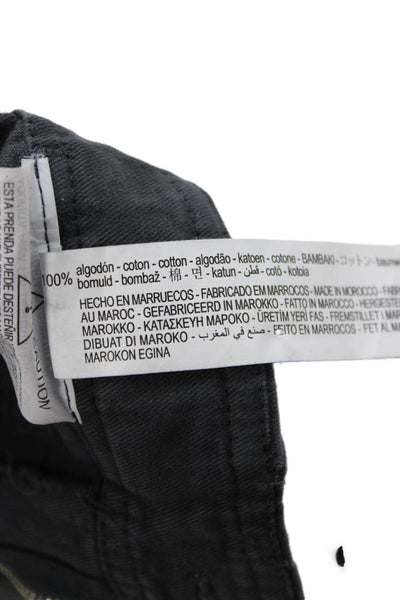 Zara Unisex Dark Gray Cargo Pants 100% Cotton Button Inseam 30 Size 25