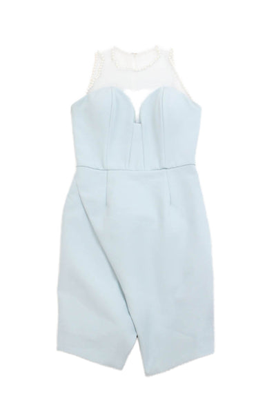 Cameo Women Bodycon Pencil Dress Light Blue Sleeveless Wedding Size S