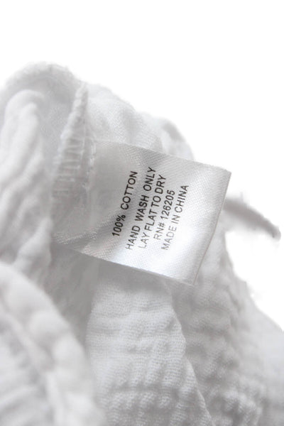 4OUR DREAMERS Womens White Cropped Capri Pants Drawstring Cotton Nylon Size M
