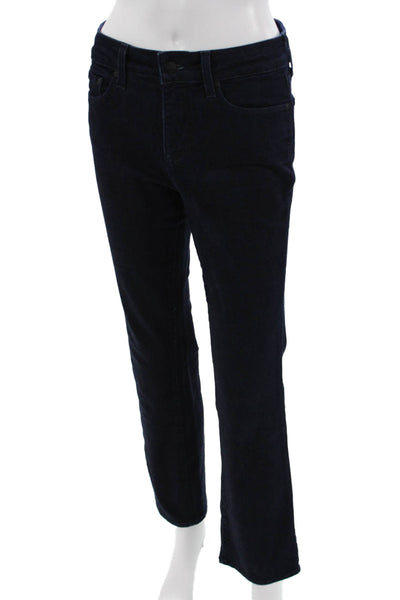 NYDJ Women Straight Dark Blue Mid Rise Petite Jeans Button 29in Size 4P