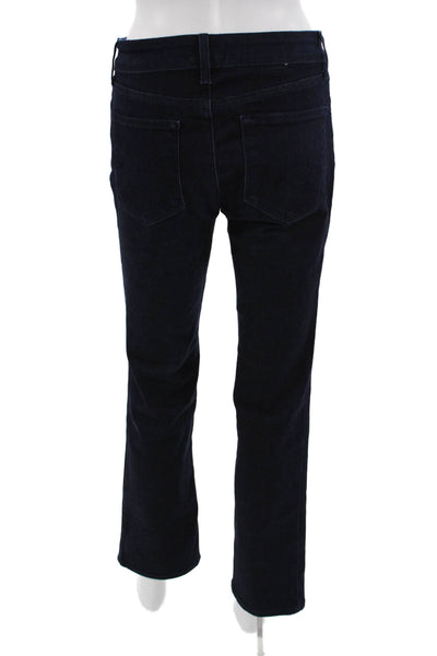 NYDJ Women Straight Dark Blue Mid Rise Petite Jeans Button 29in Size 4P