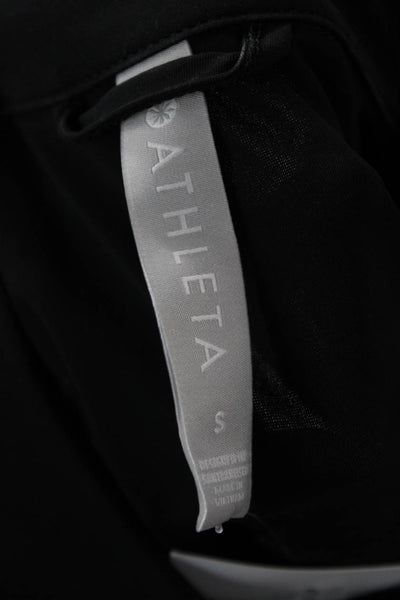 Athleta Women Black Collared Long Sleeve Button Up Top Size S