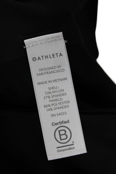Athleta Women Black Collared Long Sleeve Button Up Top Size S