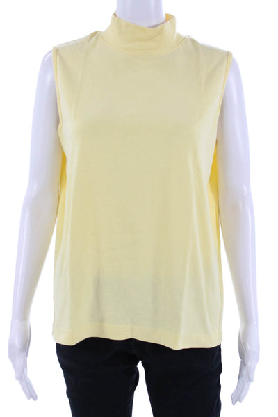 Nordstrom Womens Basic Sleeveless Mock Neck Cotton Tank Yellow Size M