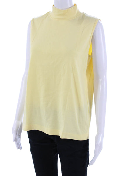 Nordstrom Womens Basic Sleeveless Mock Neck Cotton Tank Yellow Size M