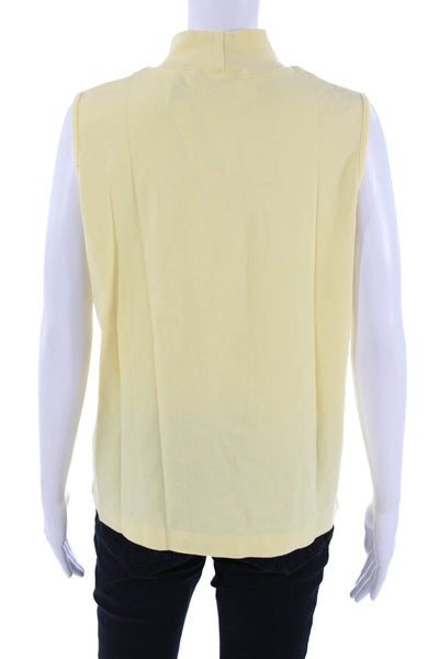 Nordstrom Womens Basic Sleeveless Mock Neck Cotton Tank Yellow Size M