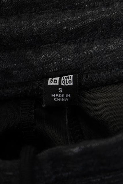 Uniqlo Mens Dark Gray Jogger Sweatpants Drawstring Polyester Cotton Size S