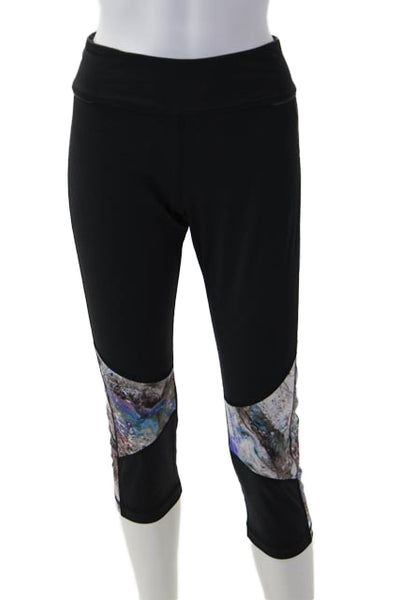 ALALA Women Black Cropped Capri Leggings Size L