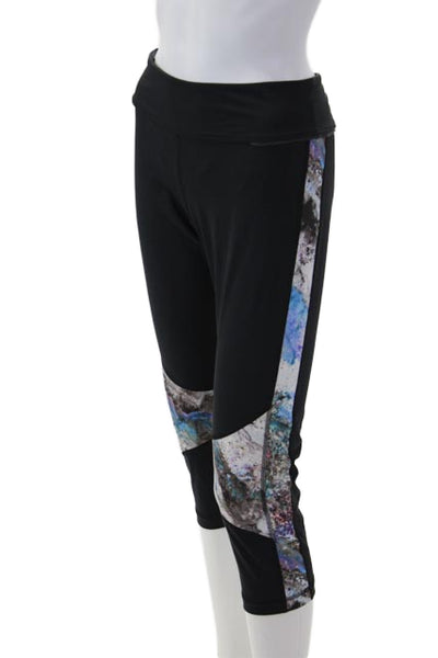 ALALA Women Black Cropped Capri Leggings Size L