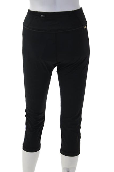 ALALA Women Black Cropped Capri Leggings Size L