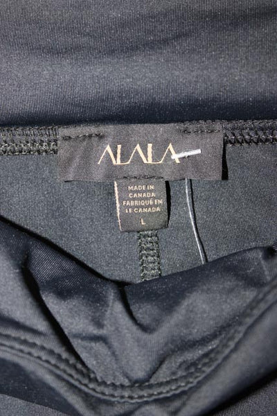 ALALA Women Black Cropped Capri Leggings Size L
