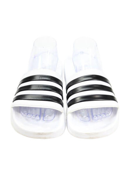 Adidas Women's Open Toe Rubber Casual Slides Sandals Whit/Black Size 9