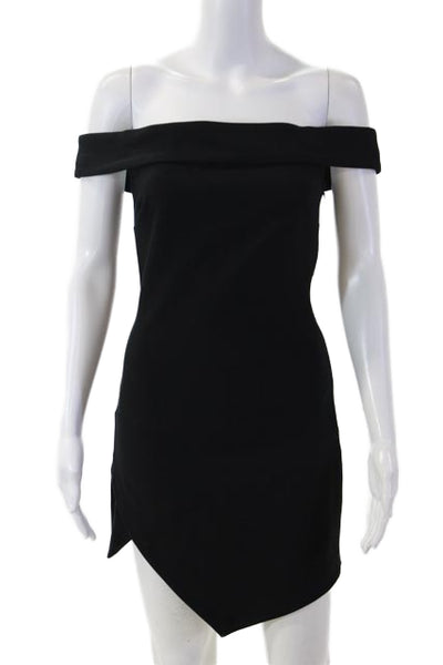Elizabeth & James Women Bodycon Mini Dress Black Polyester Zip Size 2