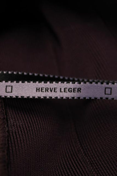 Herve Leger Women Bodycon Mini Dress Purple Zip Size 2XS
