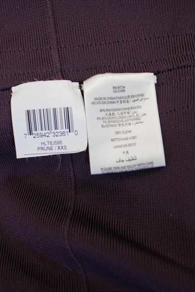 Herve Leger Women Bodycon Mini Dress Purple Zip Size 2XS